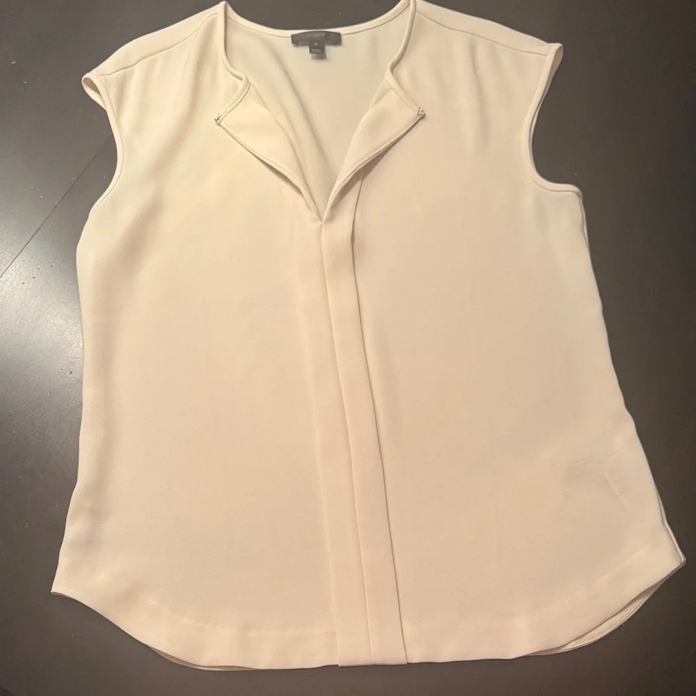 J. Crew Ivory Cap Sleeve Blouse
